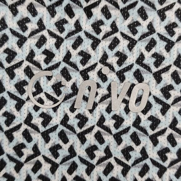 NVO athletic top. Long sleeves. Medium. Henley style. Geometric print. - Picture 7 of 9